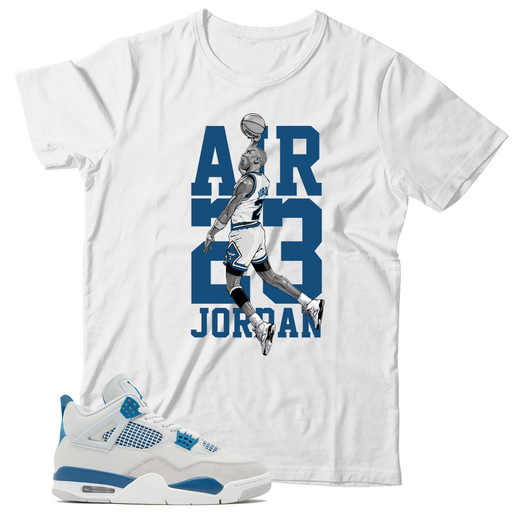 university blue jordan 4 shirt