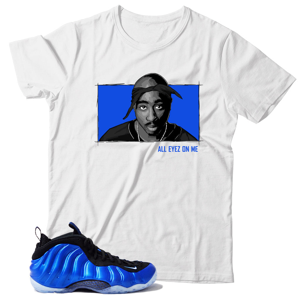 Air Foamposite One International Blue shirt