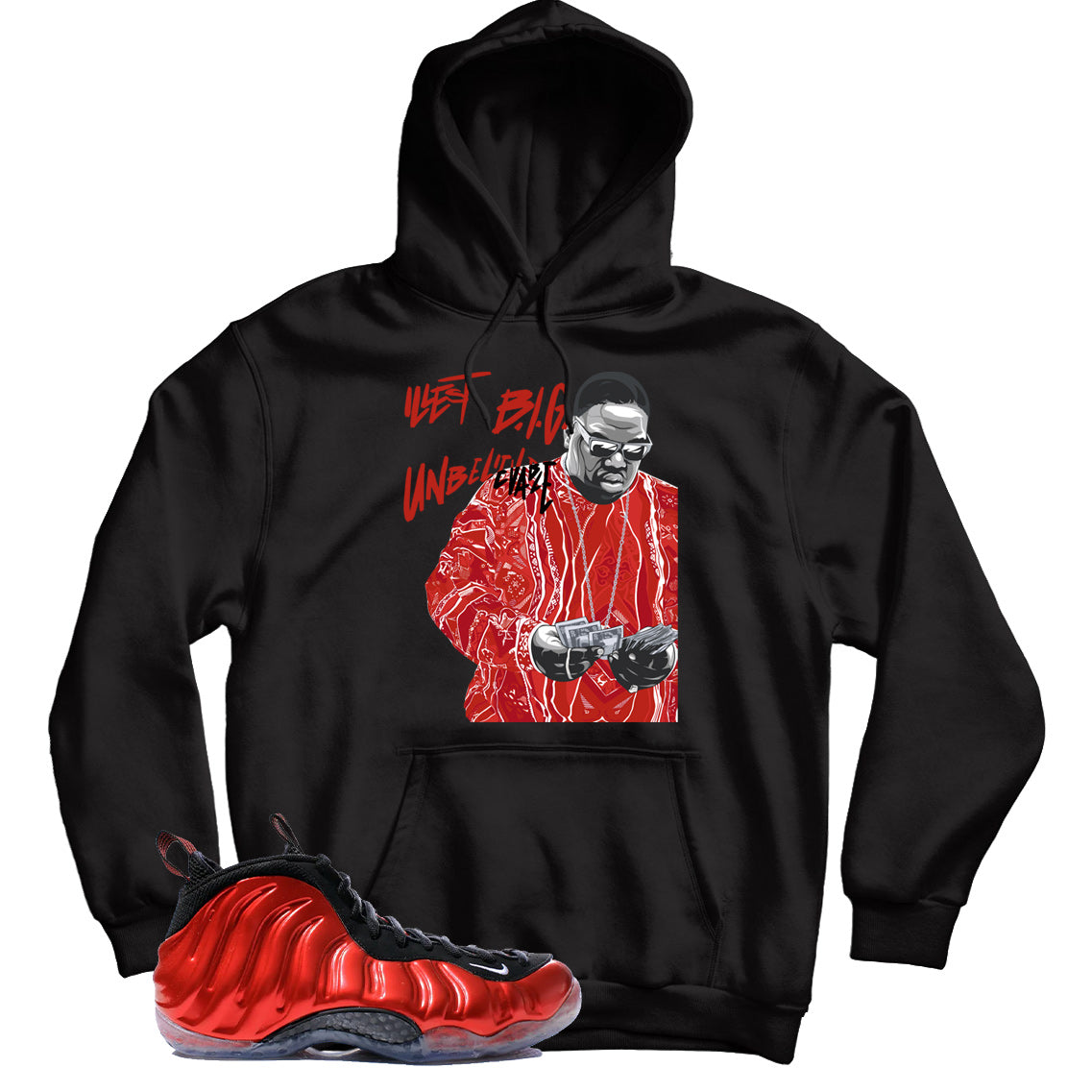 Foamposite One Metallic Red hoodie