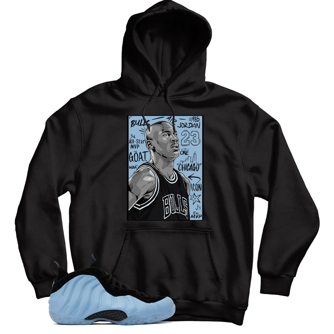 Air Foamposite Psychic Blue hoodie