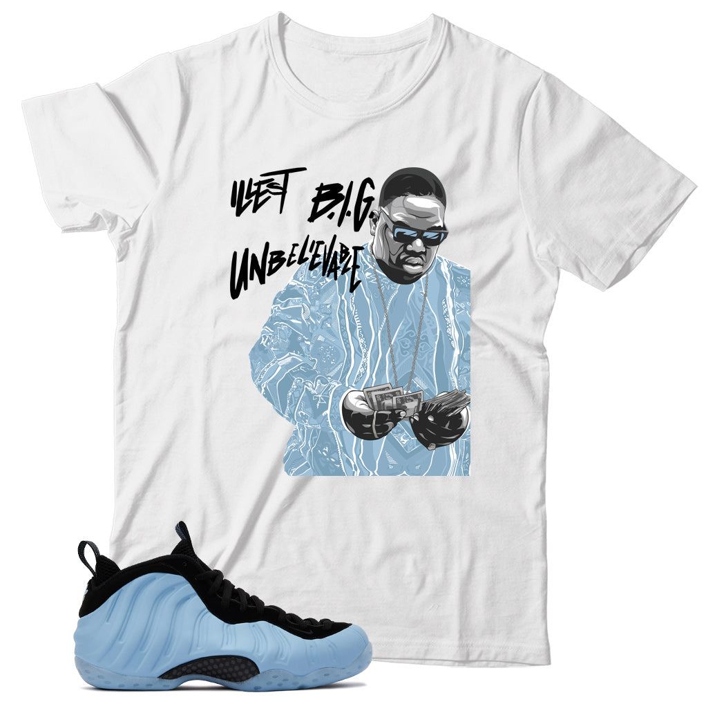 Air Foamposite Psychic Blue shirt