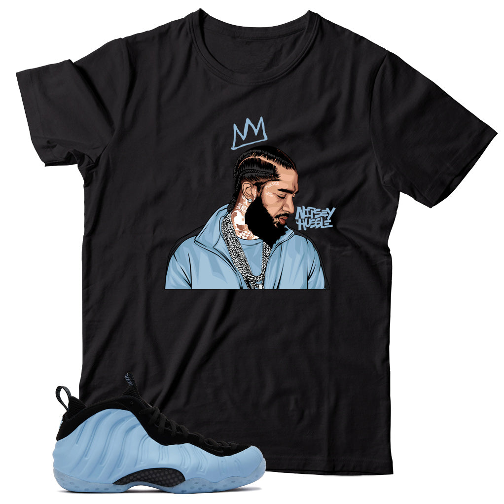 Air Foamposite Psychic Blue shirt