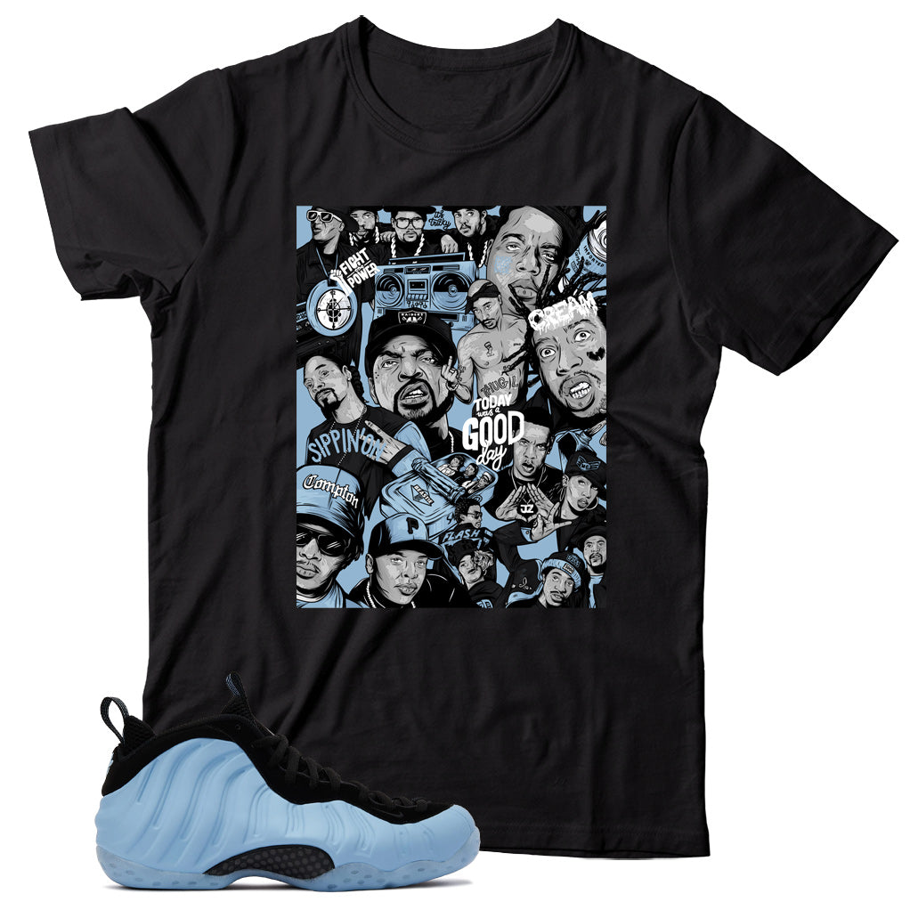 Air Foamposite Psychic Blue shirt
