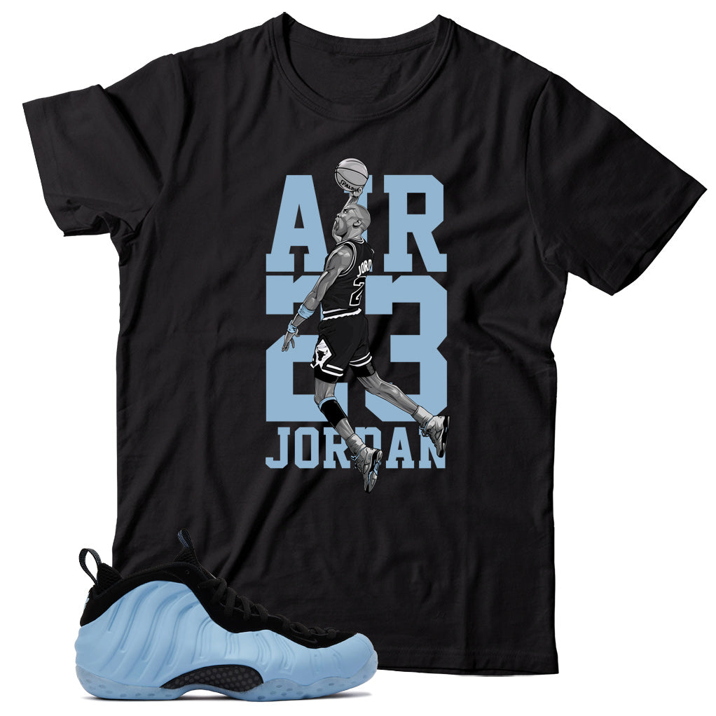 Air Foamposite Psychic Blue shirt