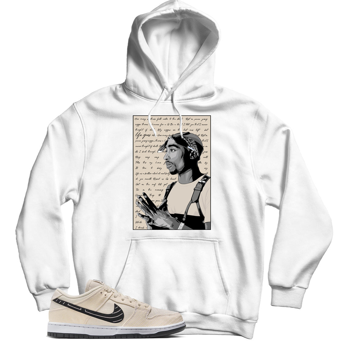 Dunk Low Albino & Preto hoodie