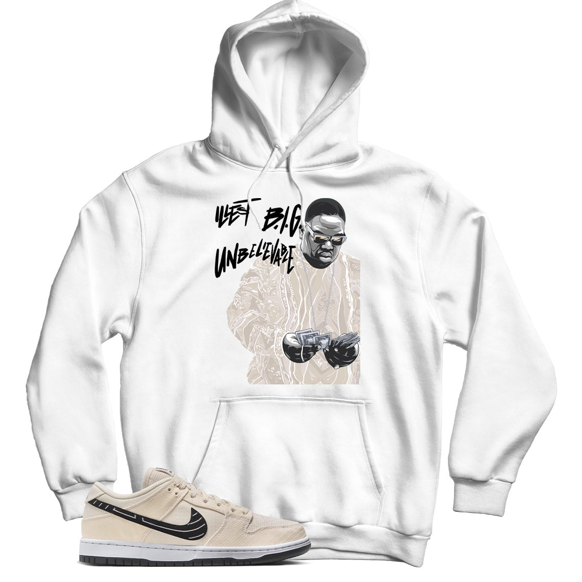 Dunk Low Albino & Preto hoodie