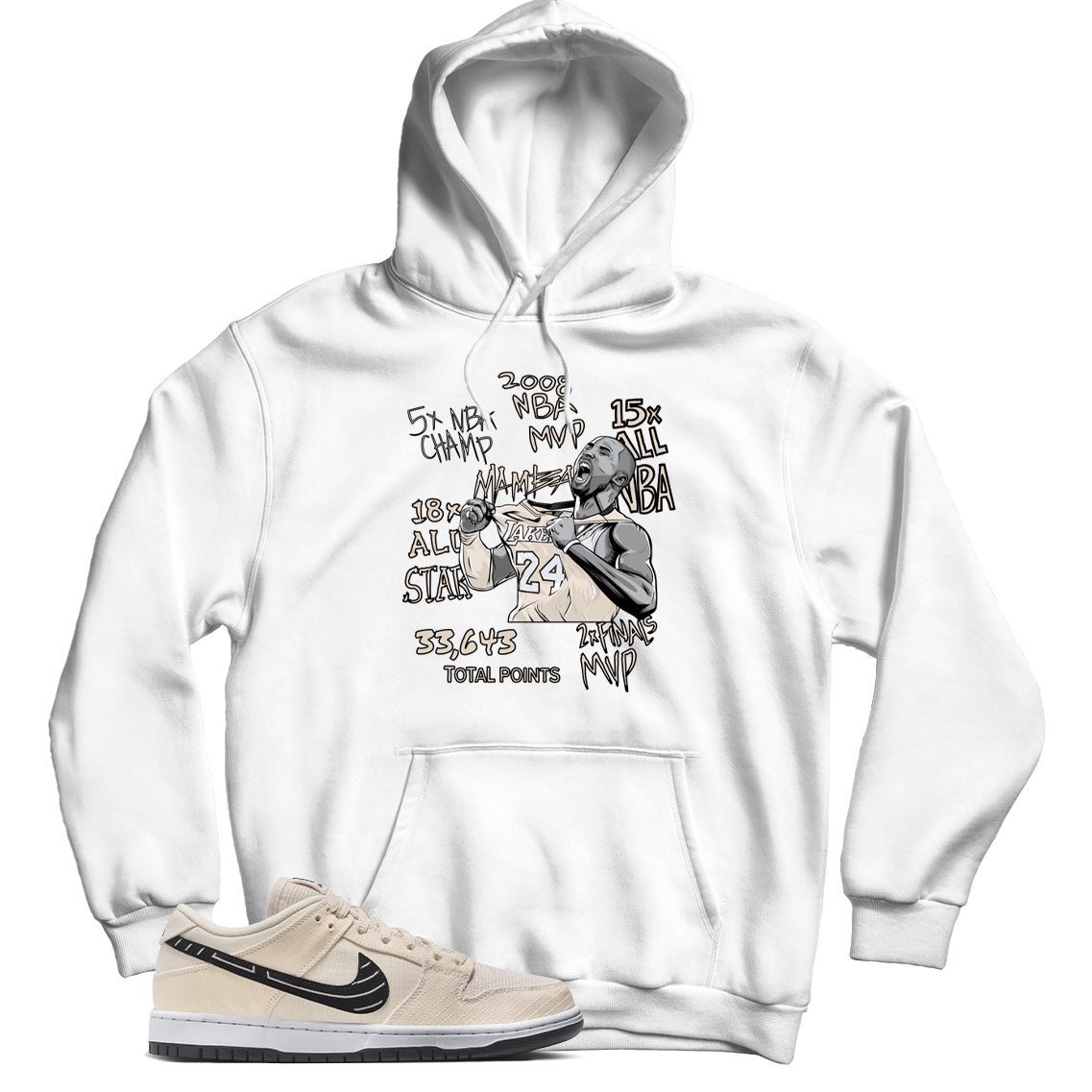 Dunk Low Albino & Preto hoodie