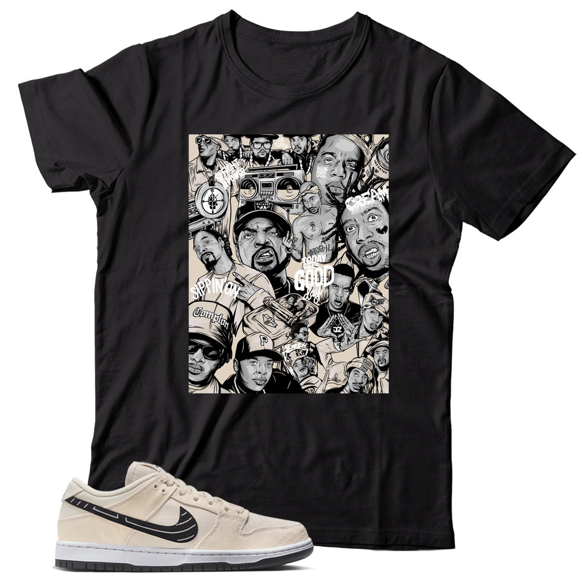 Dunk Low Albino & Preto shirt