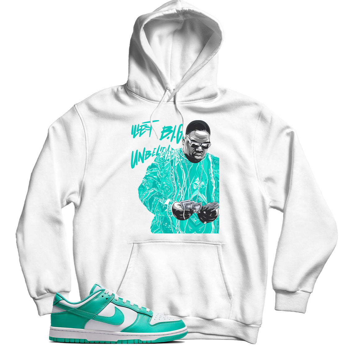 Nike Dunk Low Clear Jade hoodie