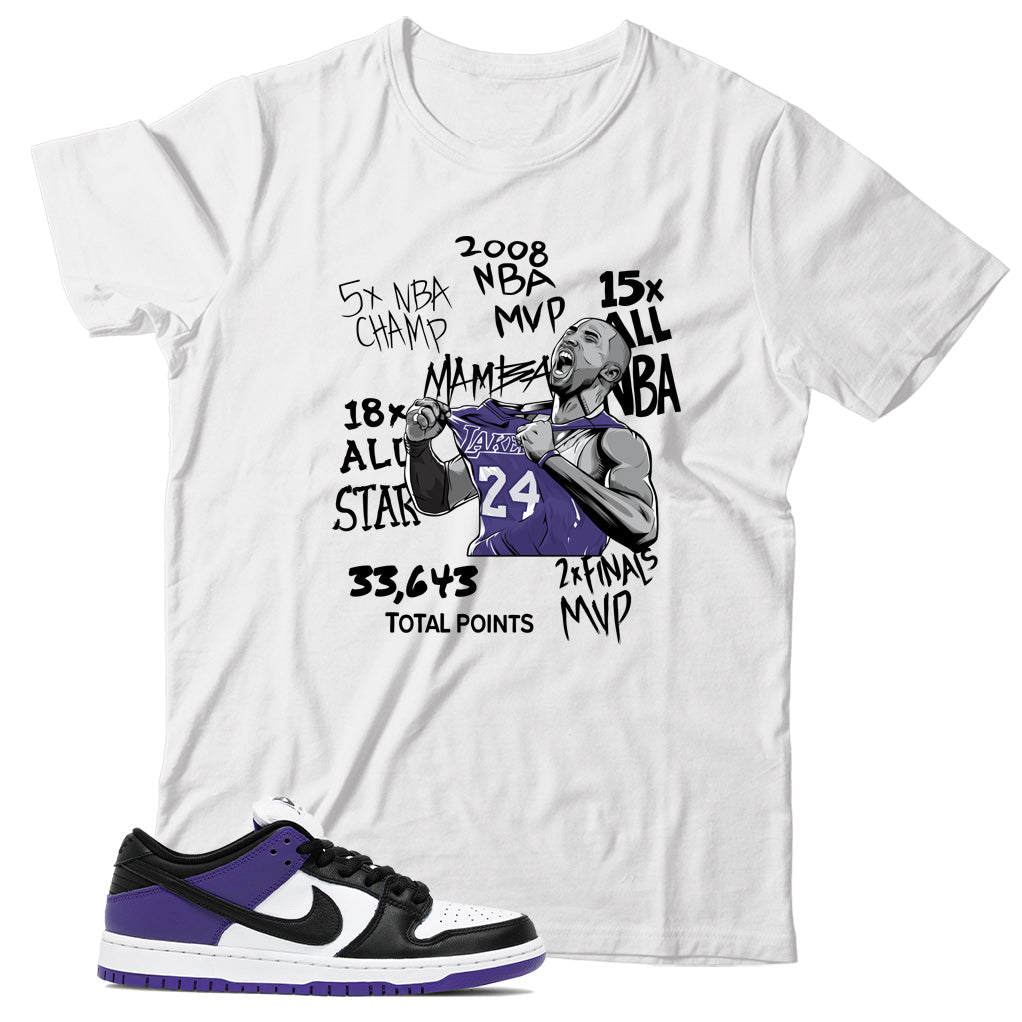 Dunk Low Court Purple shirt