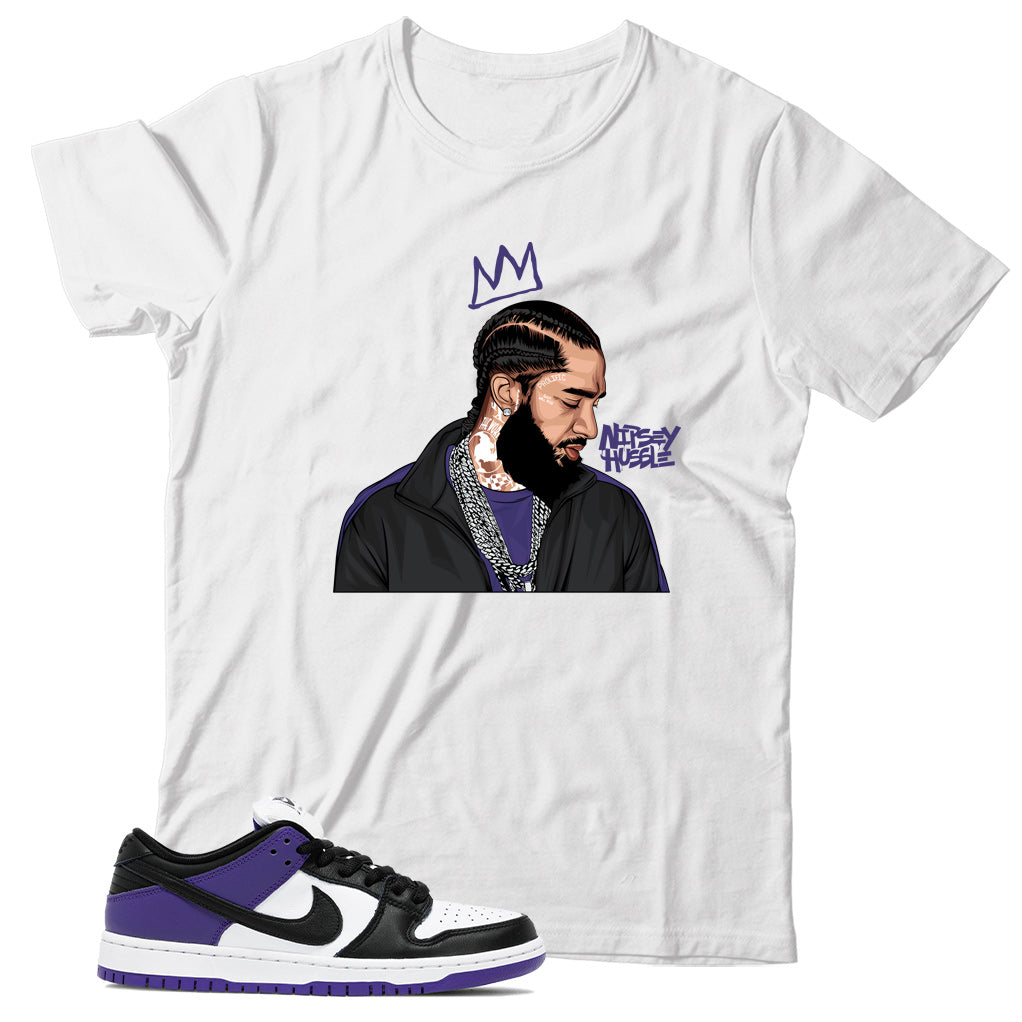 Dunk Low Court Purple shirt