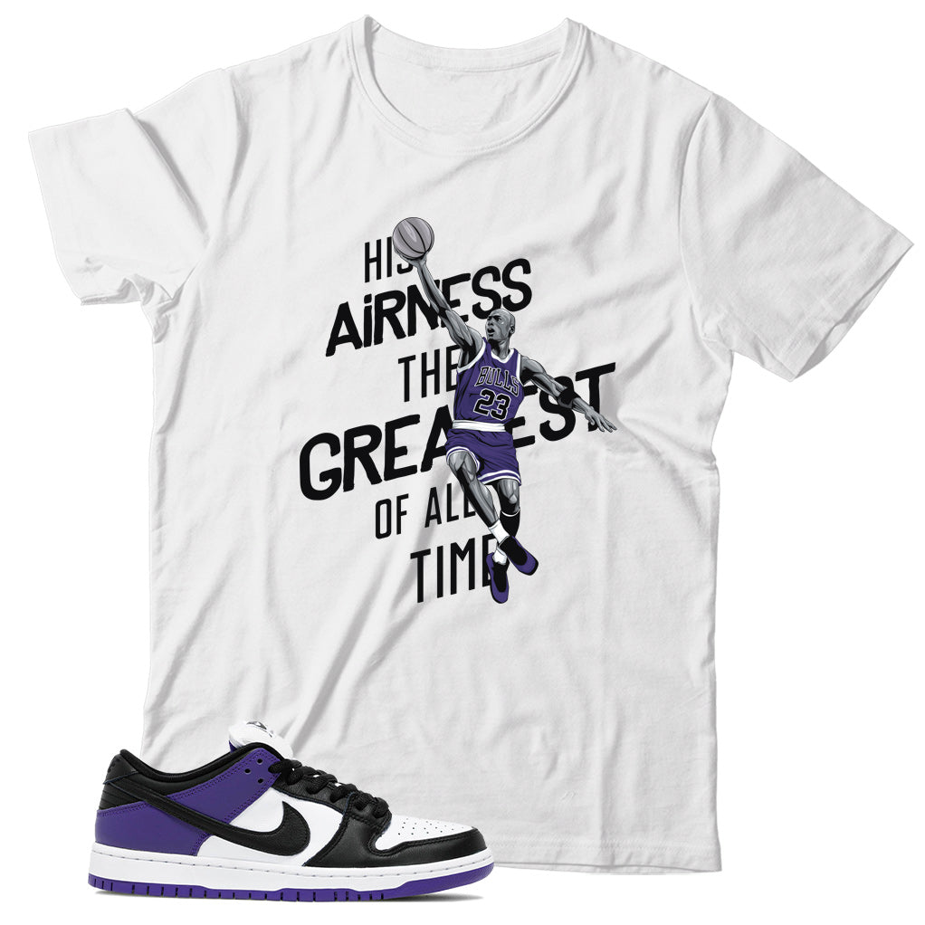 Dunk Low Court Purple shirt