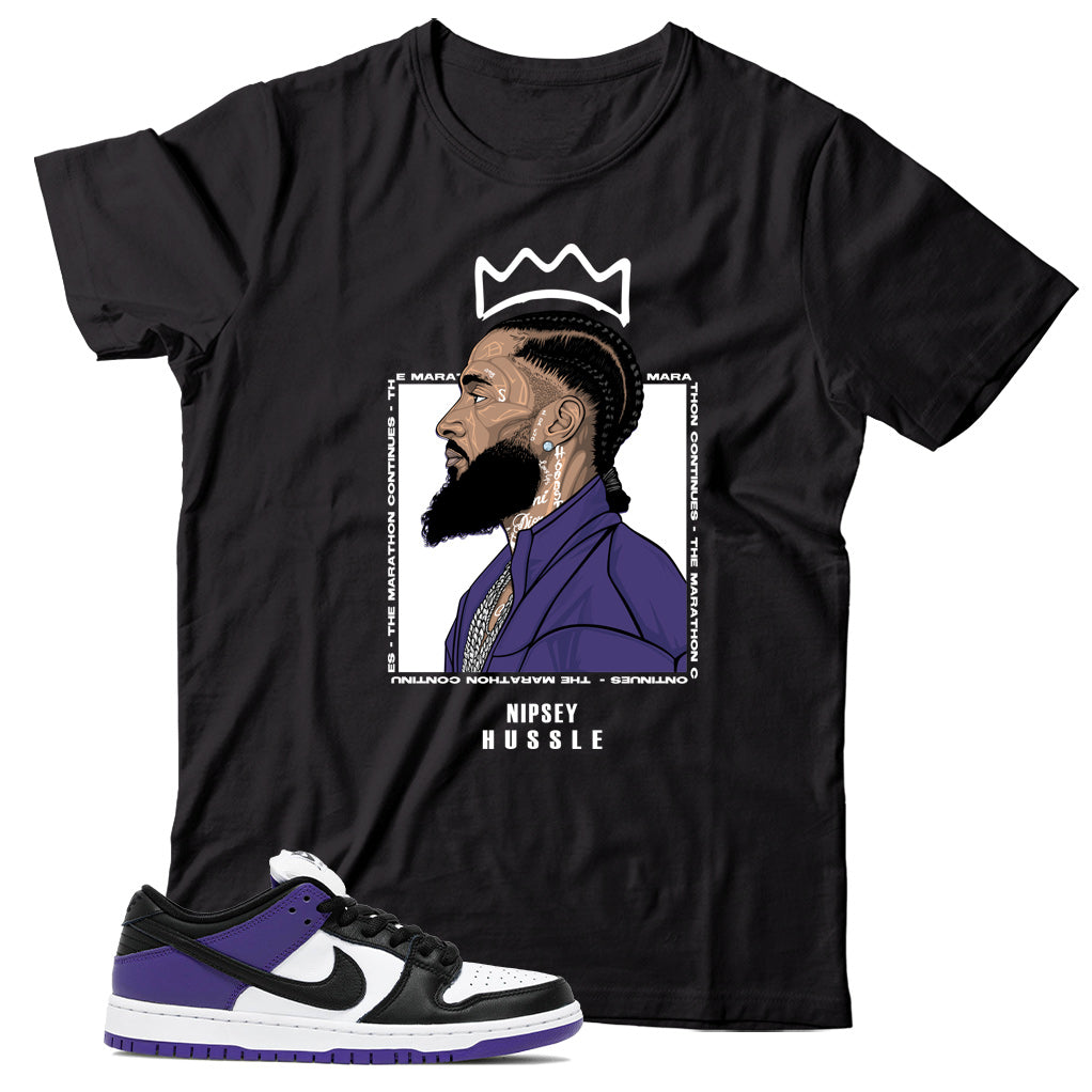 Dunk Low Court Purple shirt