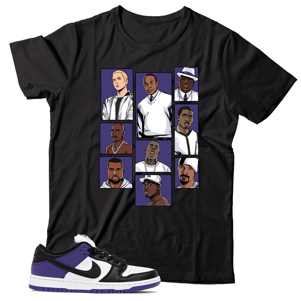 Dunk Low Court Purple shirt