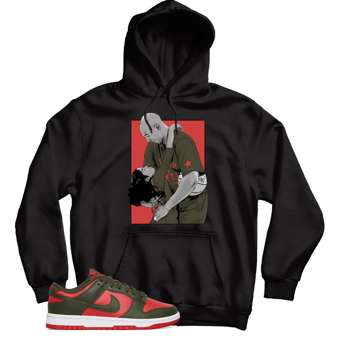 hoodie Match Dunk Low Mystic Red