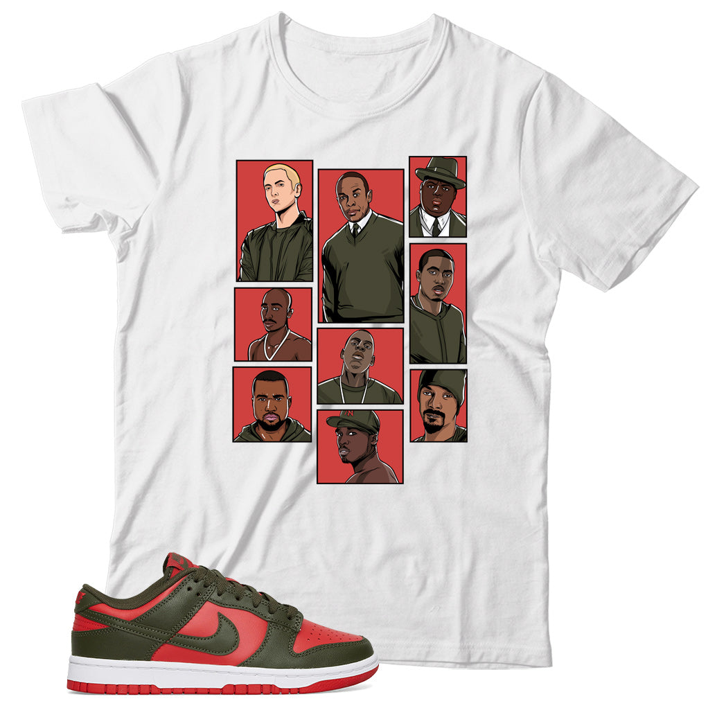 Dunk Low Mystic Red shirt