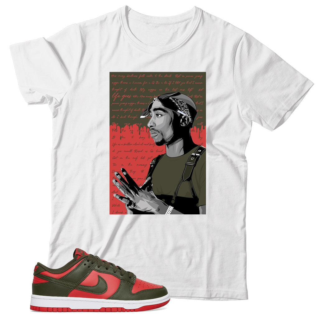 Dunk Low Mystic Red shirt