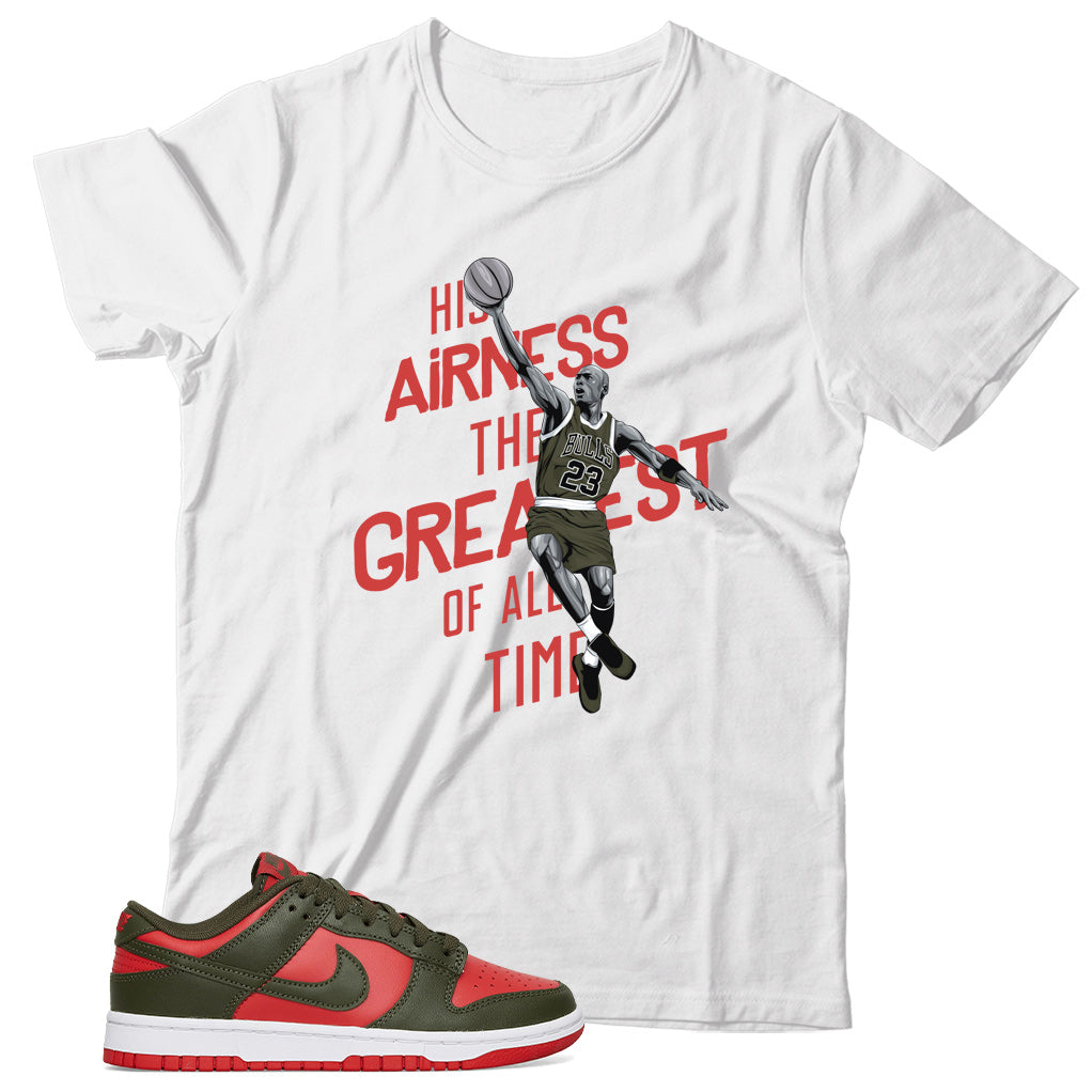 Shirt Match Dunk Low Mystic Red