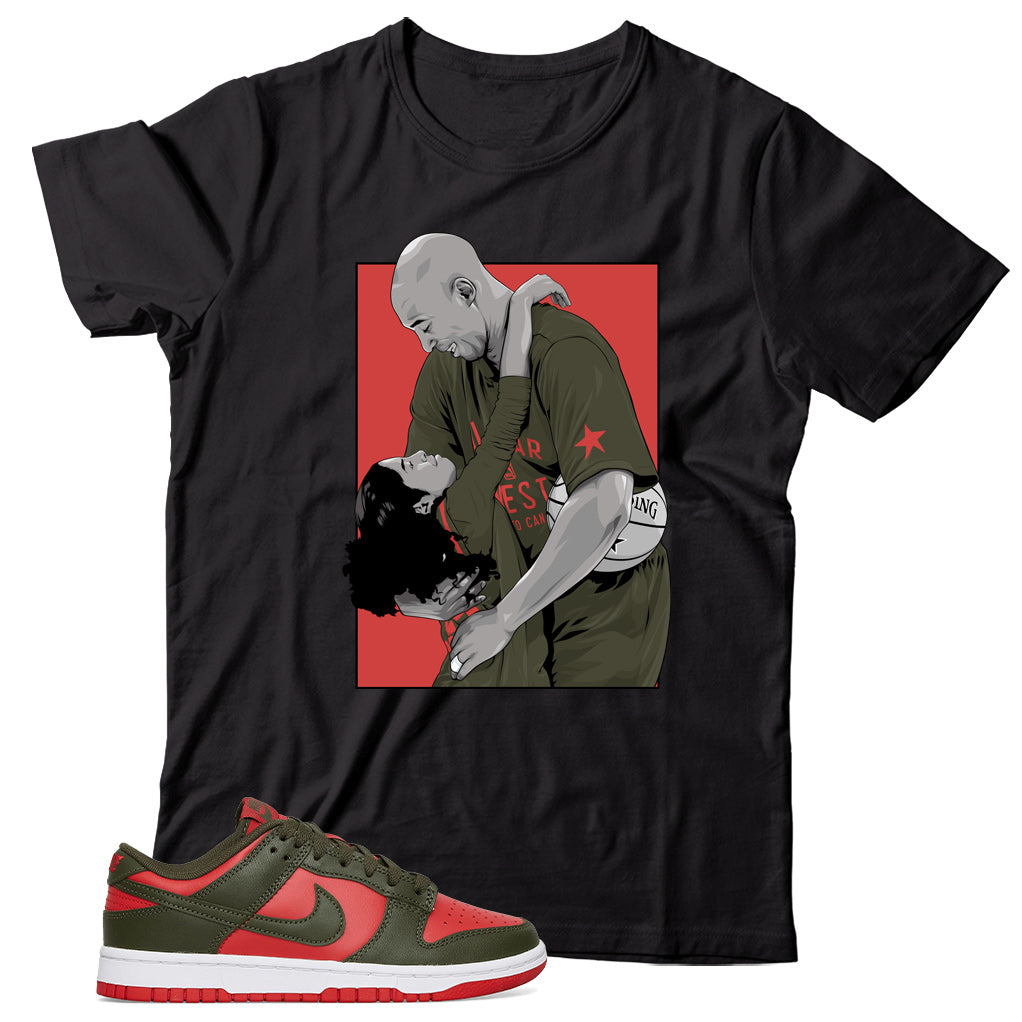 Shirt Match Dunk Low Mystic Red