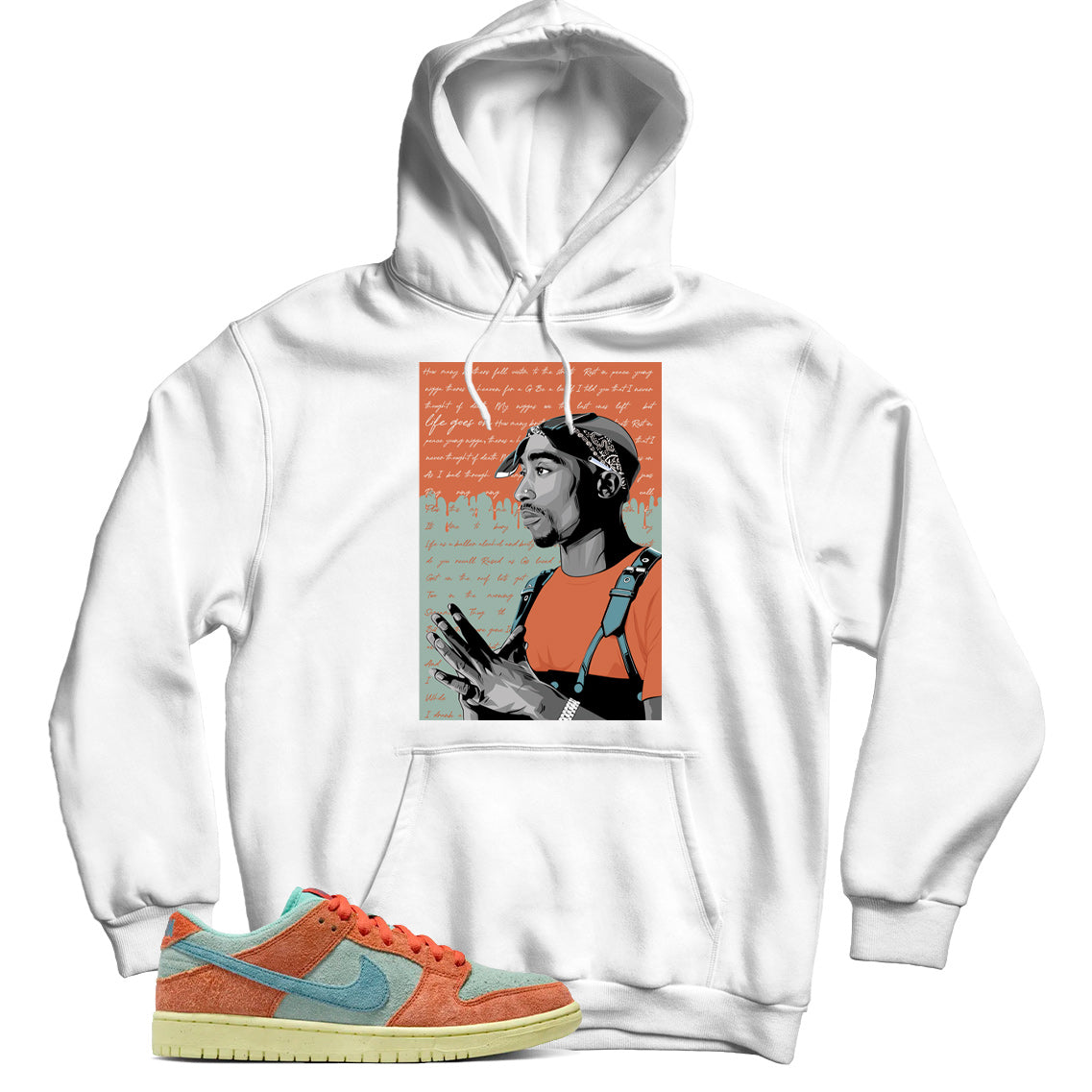 Dunk Low Orange Emerald Rise hoodie