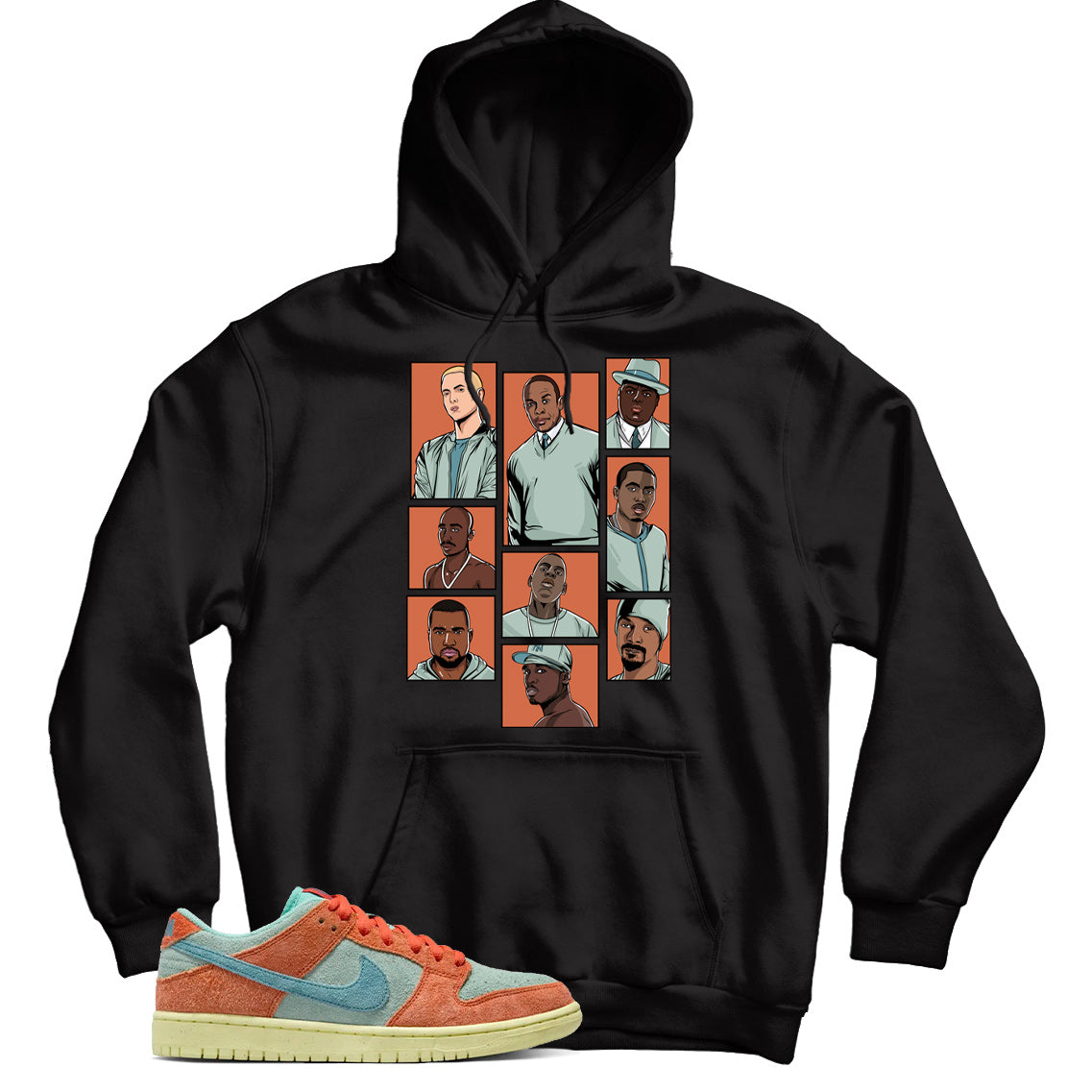 Dunk Low Orange Emerald Rise hoodie