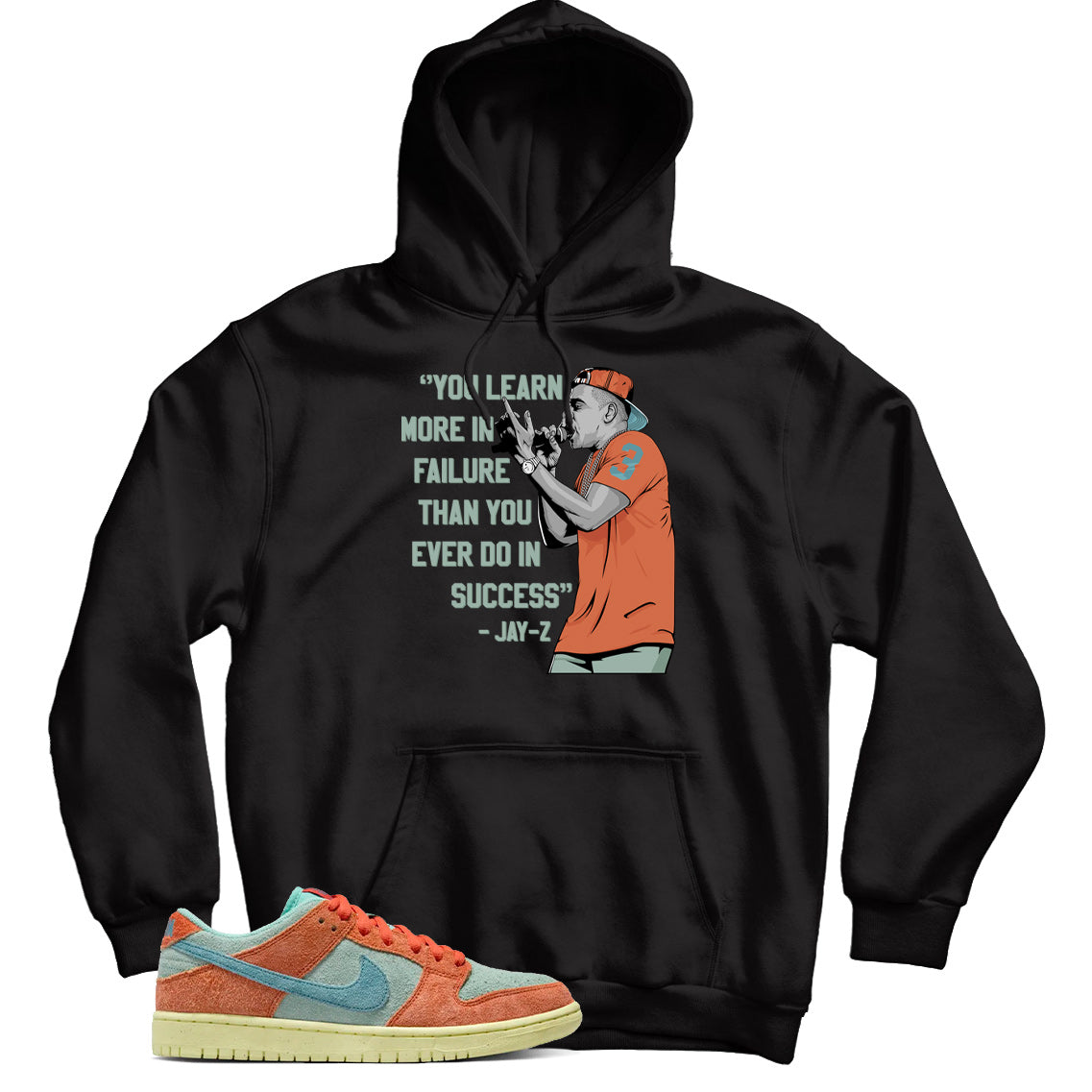 Dunk Low Orange Emerald Rise hoodie