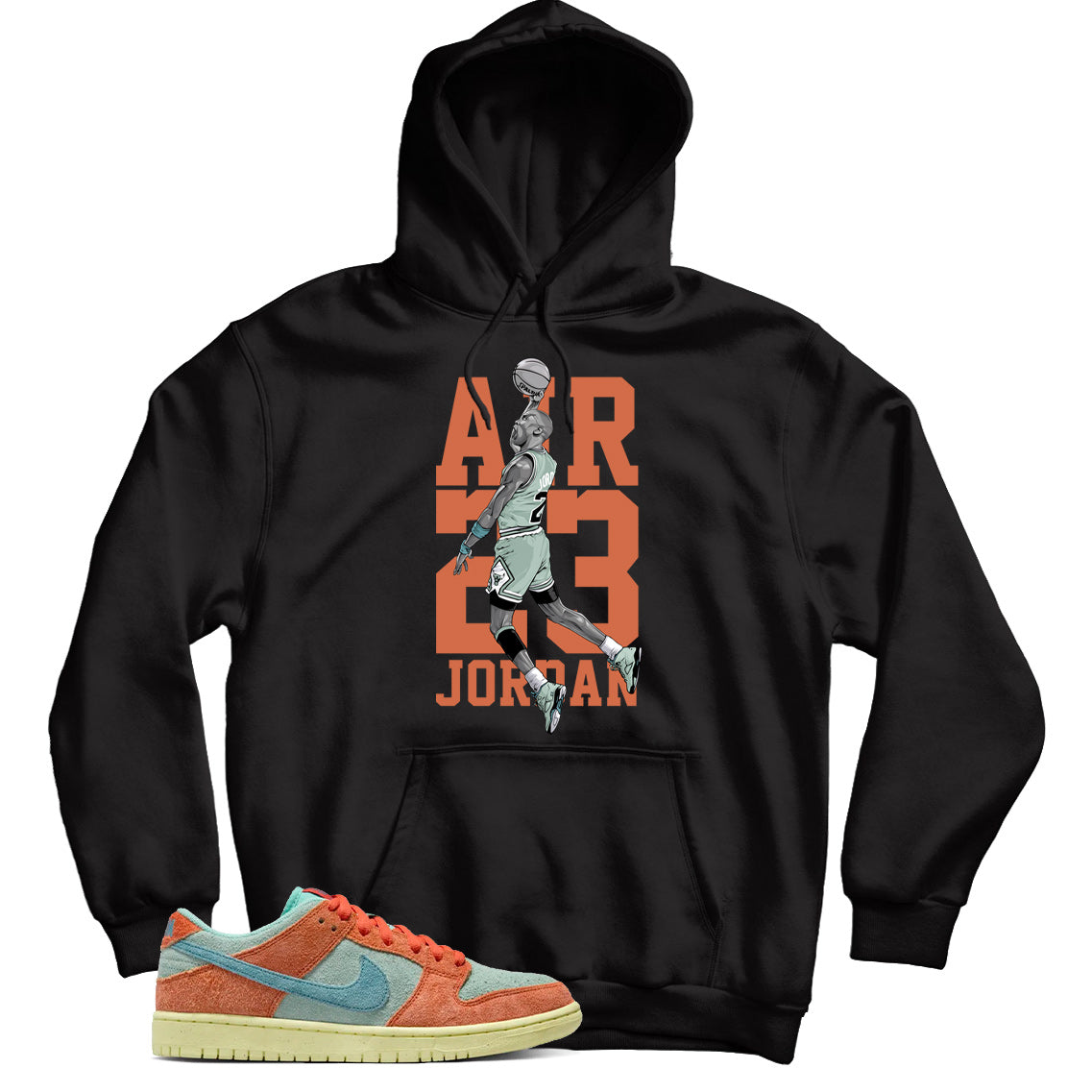 Dunk Low Orange Emerald Rise hoodie
