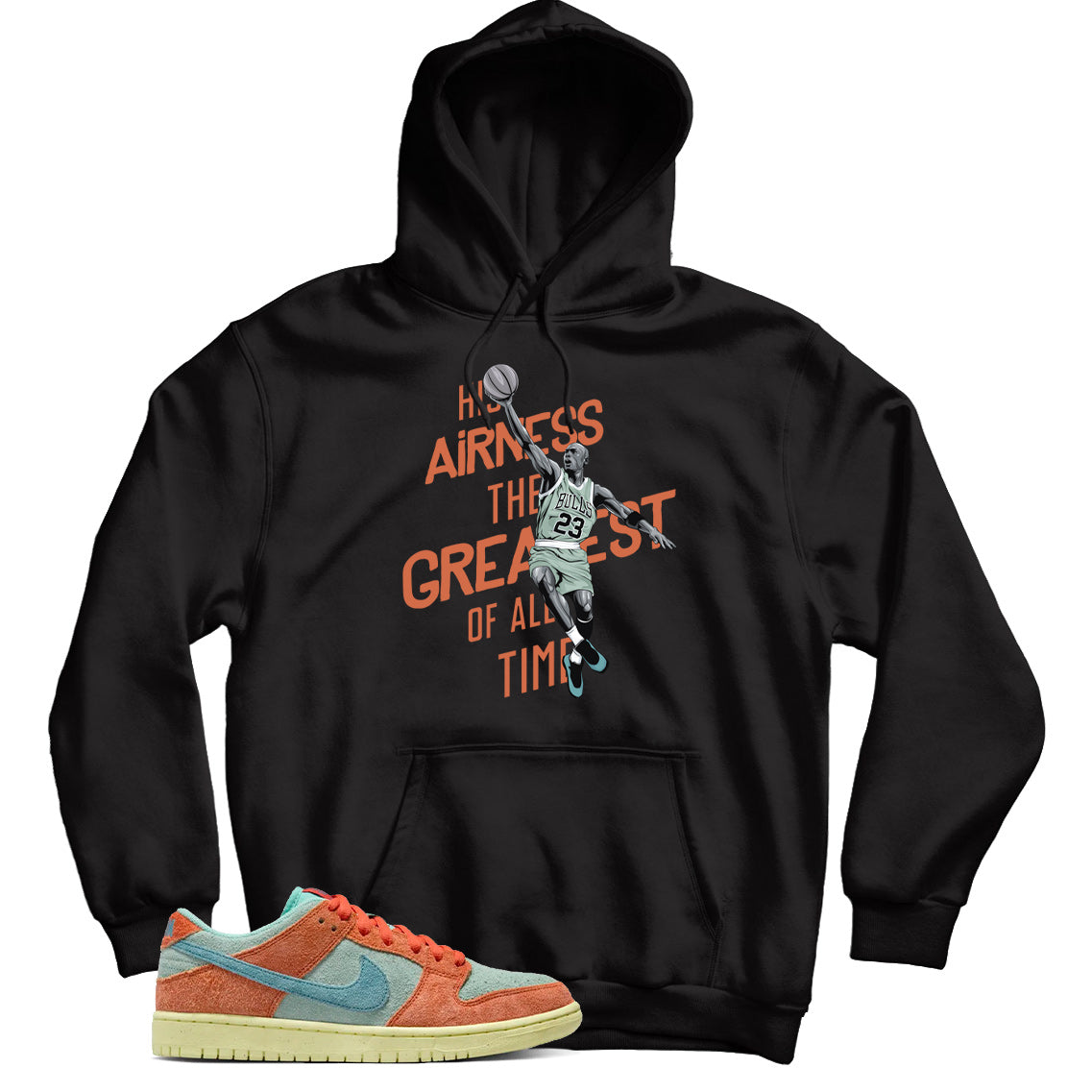 Dunk Low Orange Emerald Rise hoodie