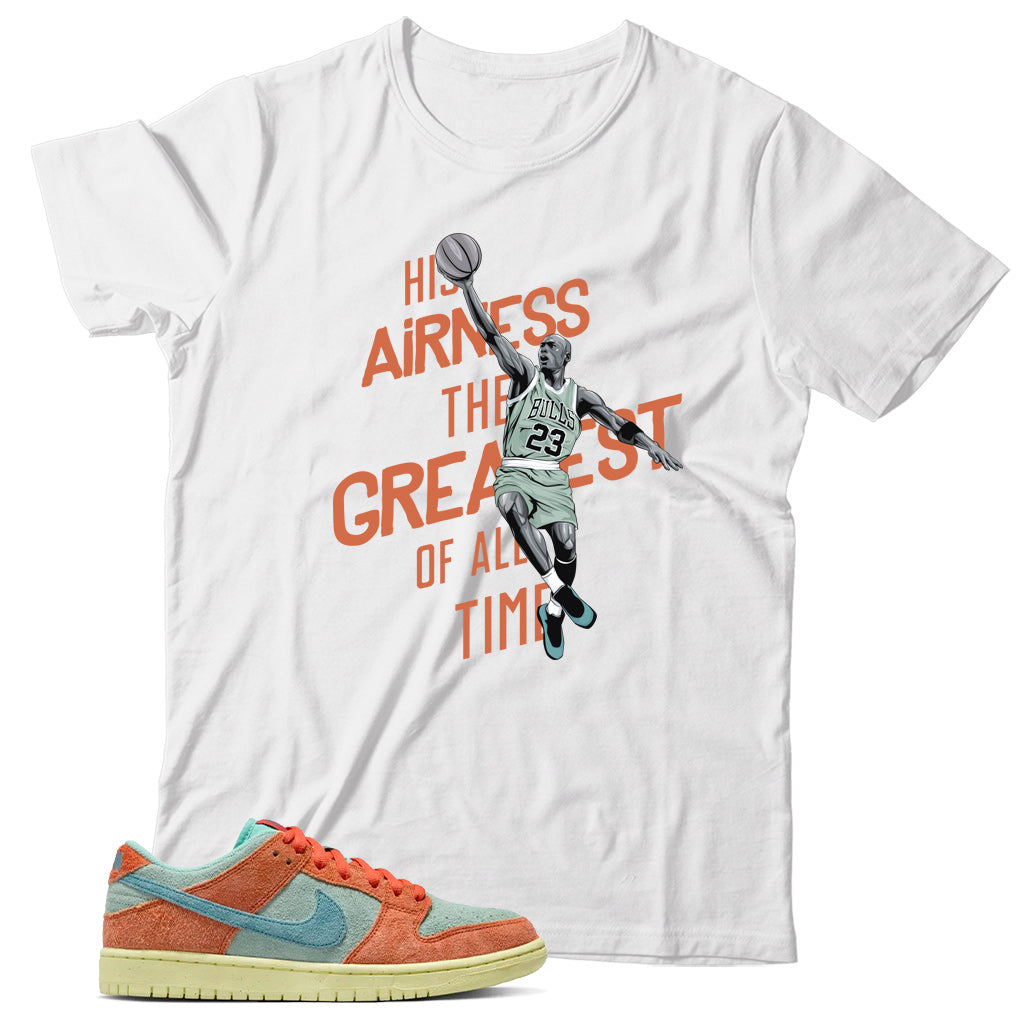 Dunk Low Orange Emerald Rise shirt