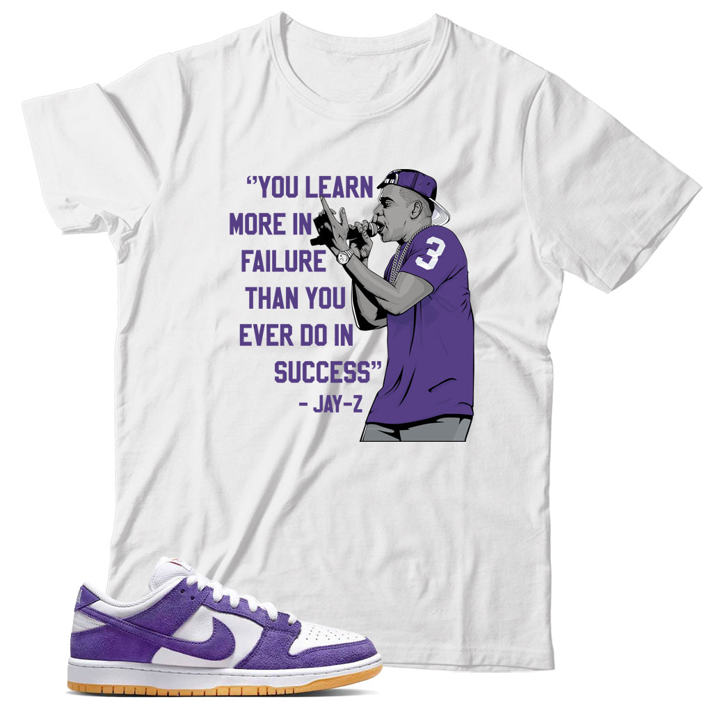 Dunk Low Court Purple gum shirt