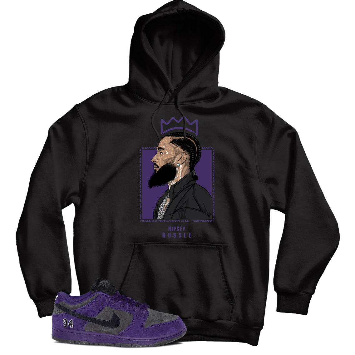 Hoodie Match Dunk Low Supreme Ink