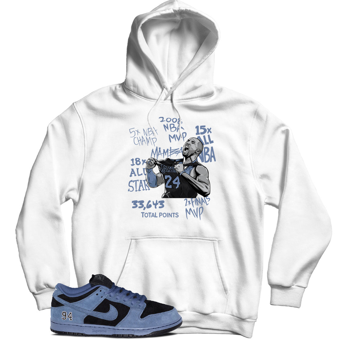 Hoodie Match Dunk Low Supreme Ocean Fog