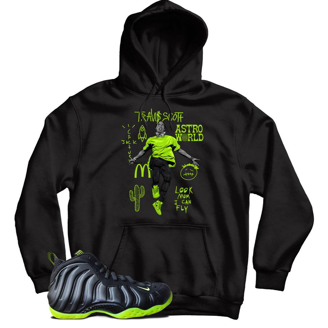 Foamposite One Black Volt hoodie