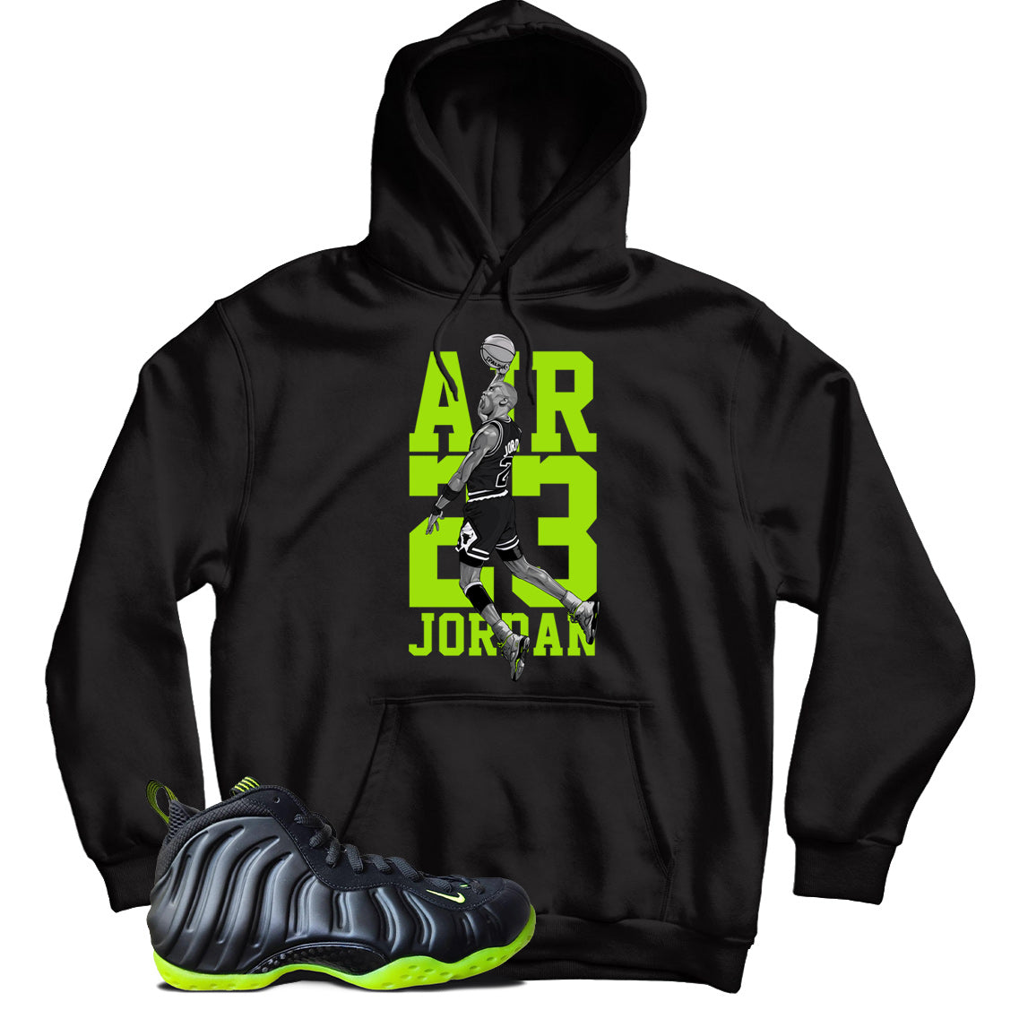 Foamposite One Black Volt hoodie
