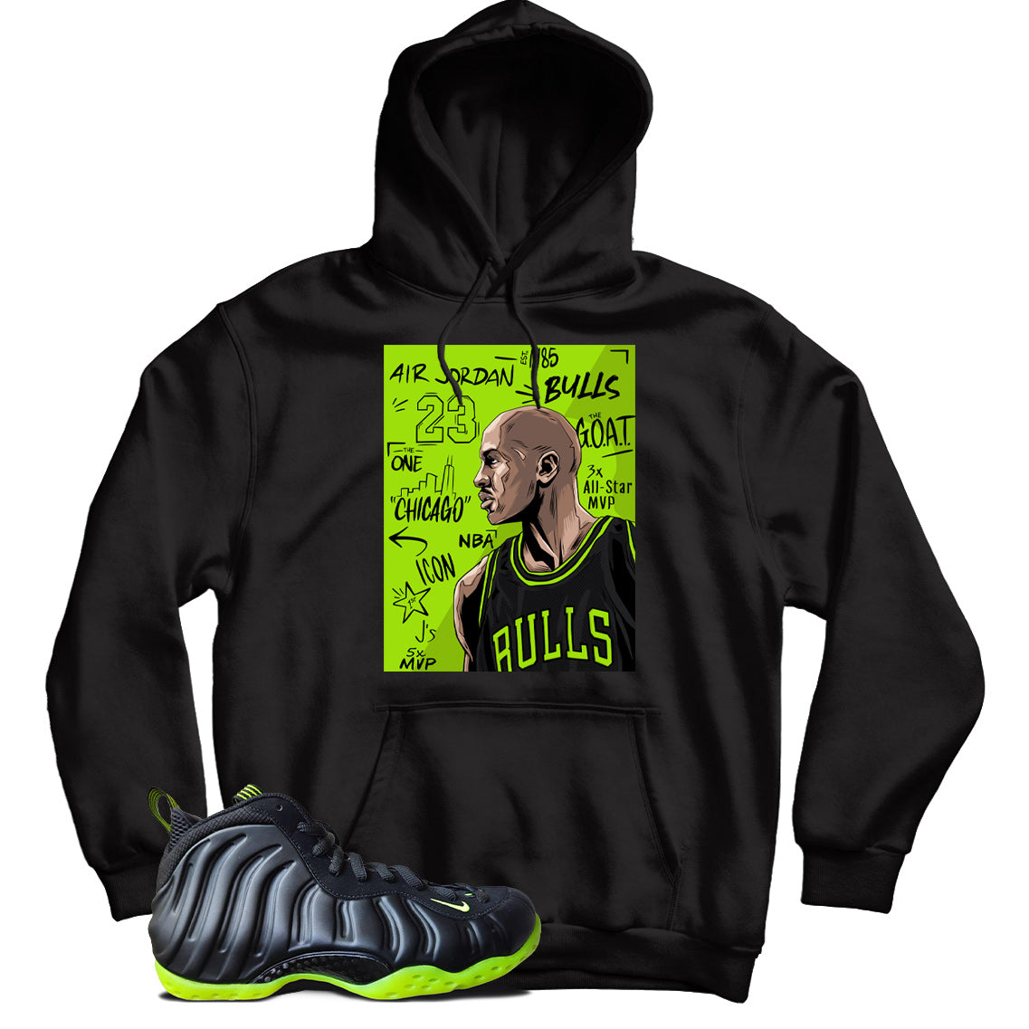 Foamposite One Black Volt hoodie