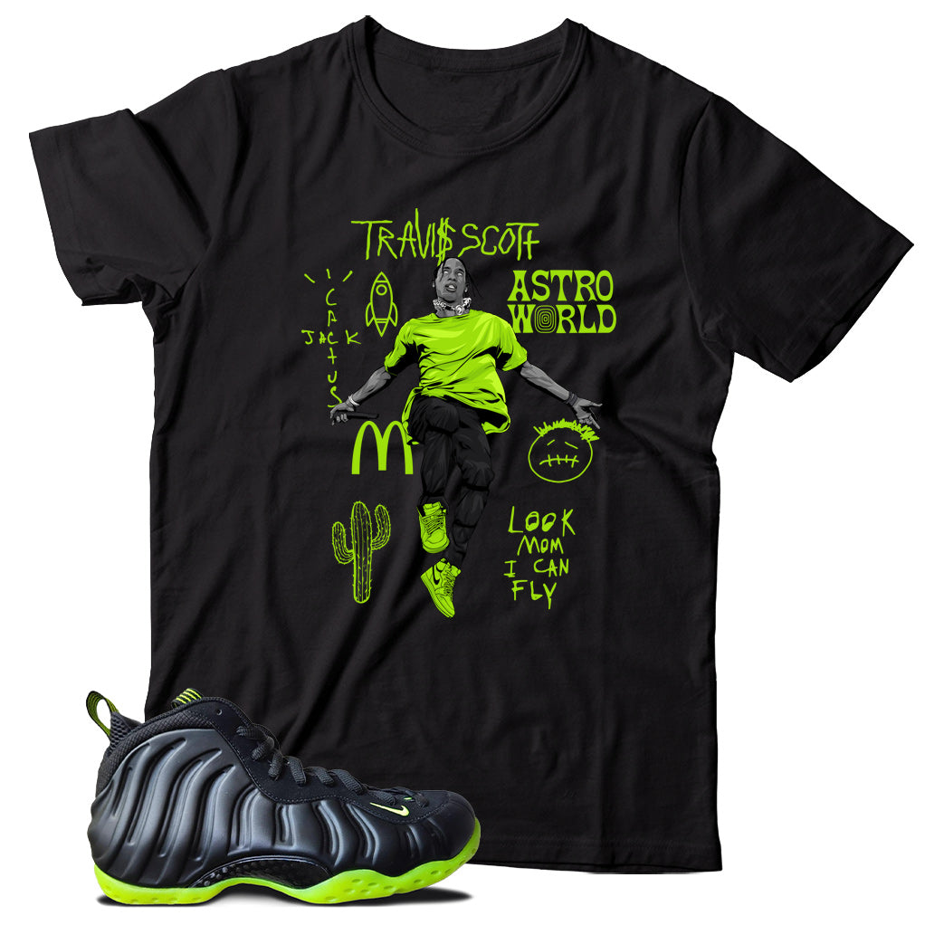Foamposite One Black Volt shirt