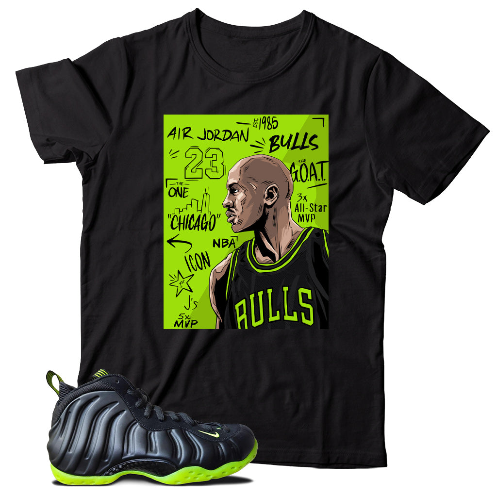 Foamposite One Black Volt shirt