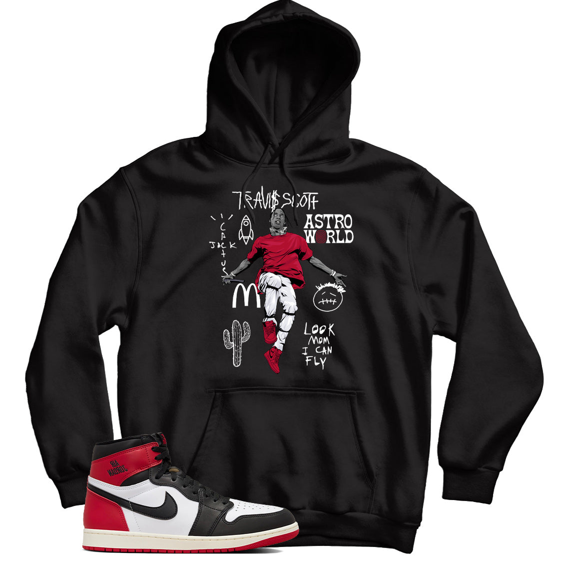 Hoodie Match Jordan 1 Black Toe Reimagined