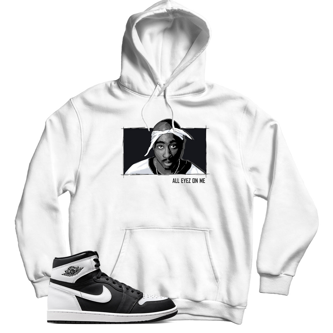 Hoodie Match Jordan 1 Black White