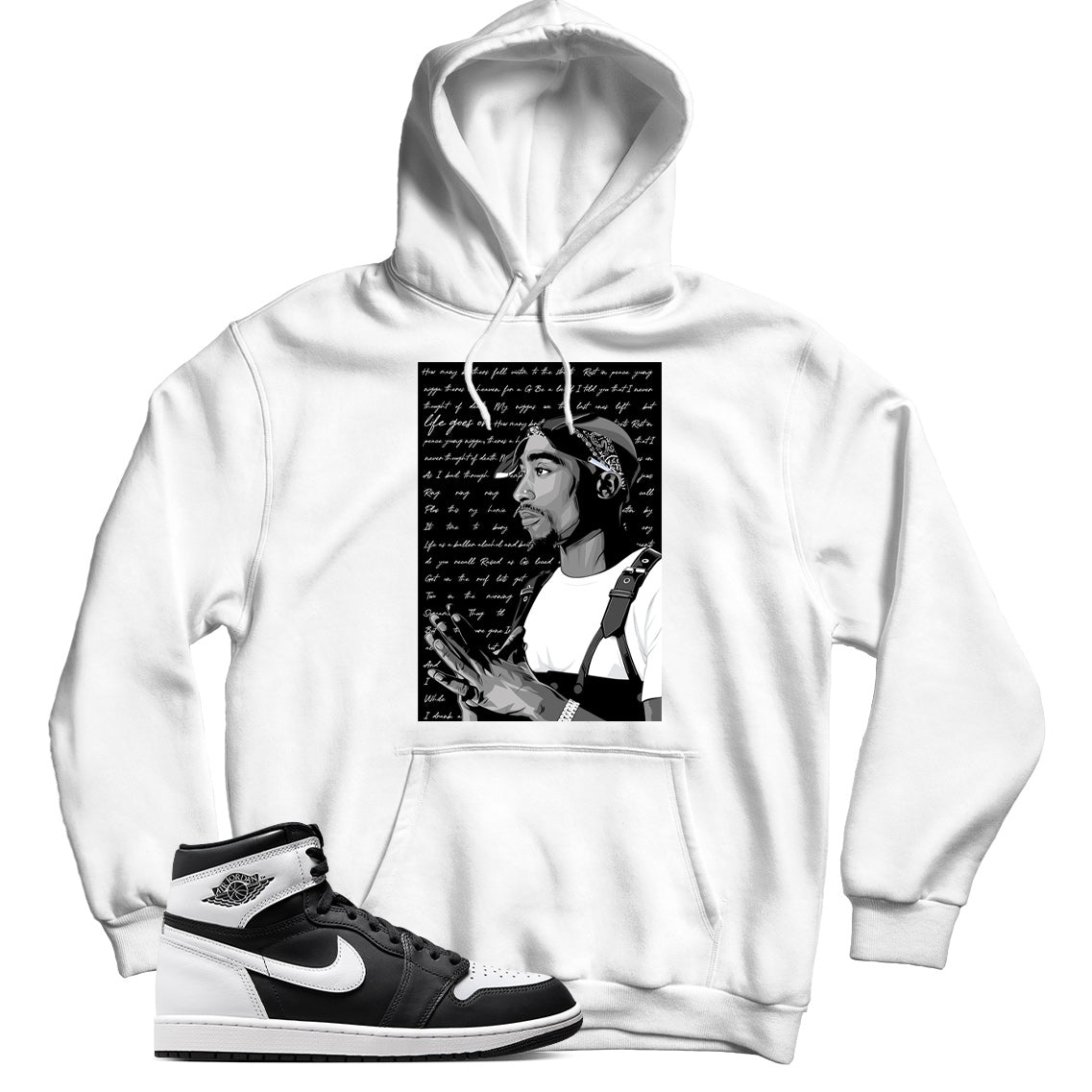 Hoodie Match Jordan 1 Black White
