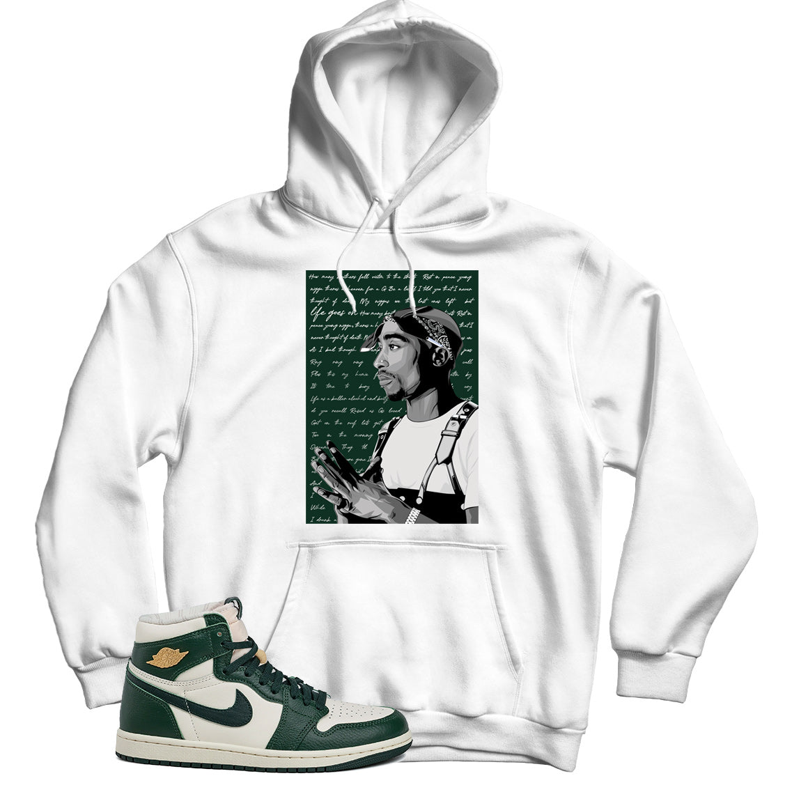 2P(2) Hoodie Match Jordan 1 Fir Pro Green