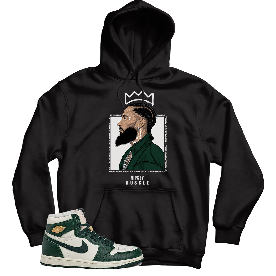 Nipsey(2) Hoodie Match Jordan 1 Fir Pro Green