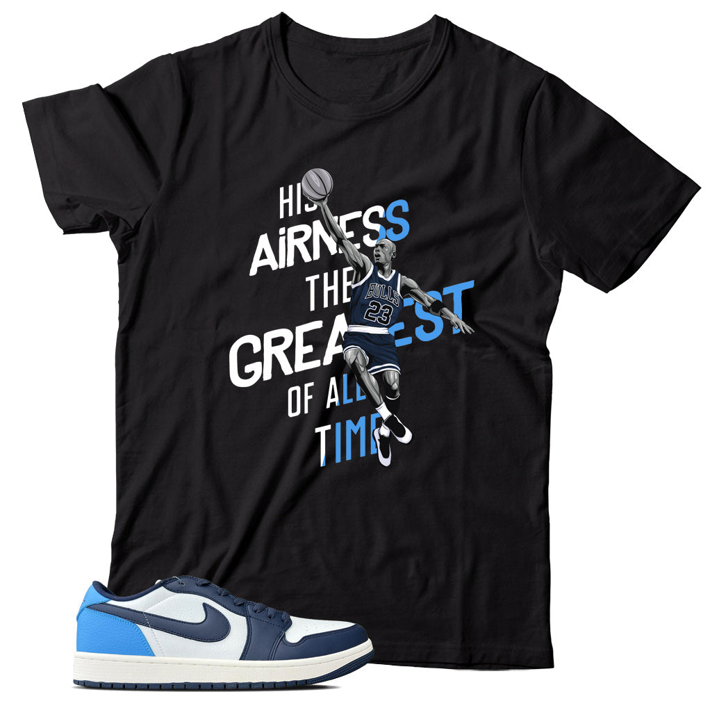 Jordan 1 Low Obsidian shirt