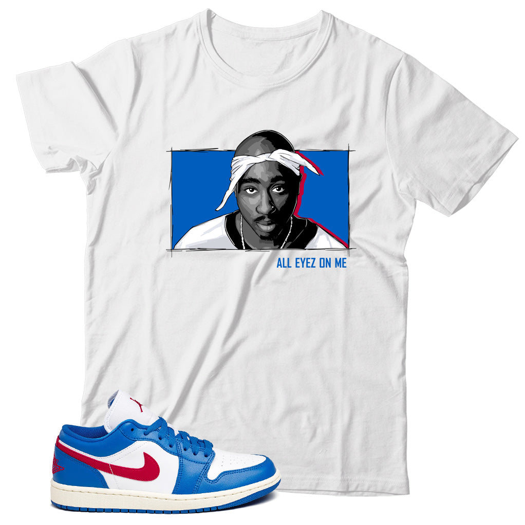 Jordan 1 Low Sport Blue Gym Red T-Shirt