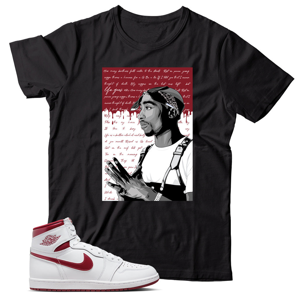 Jordan 1 Metallic Burgundy shirt