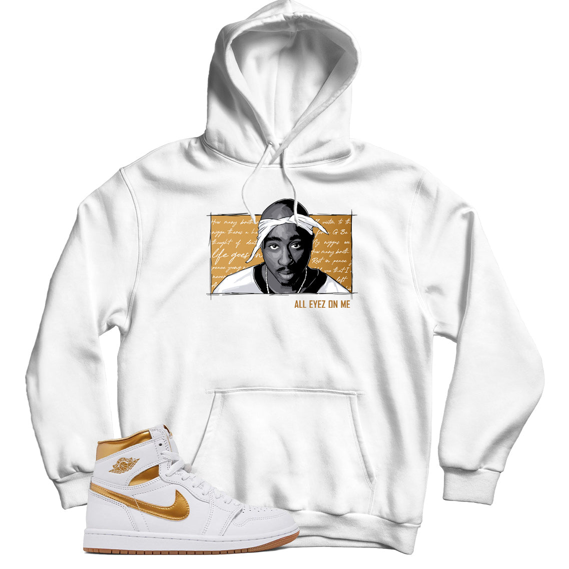 Jordan 1 Metallic Gold hoodie