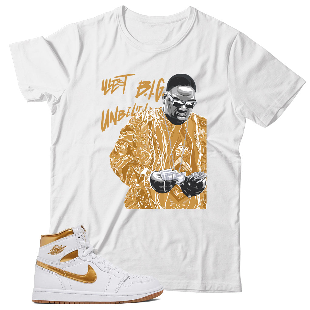 Jordan 1 Metallic Gold shirt