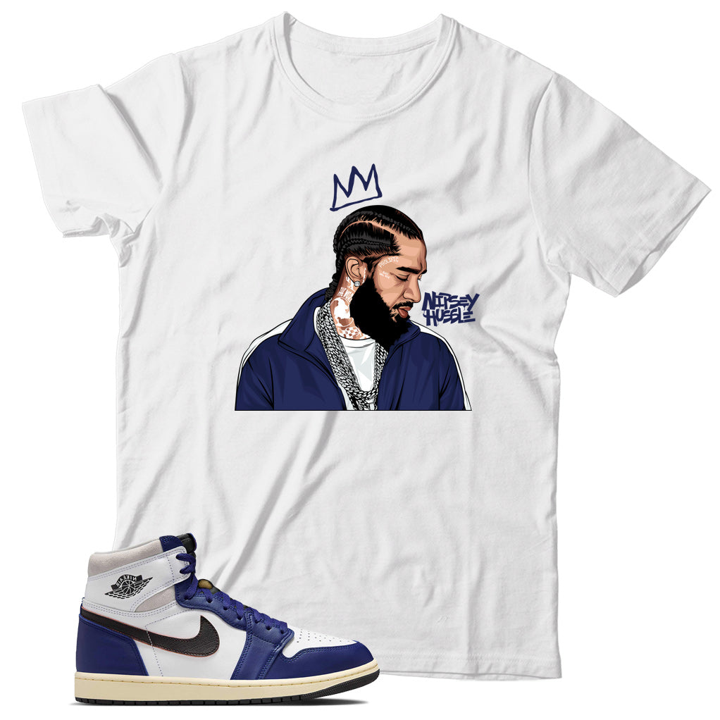 Jordan 1 Rare Air Deep Royal Blue shirt