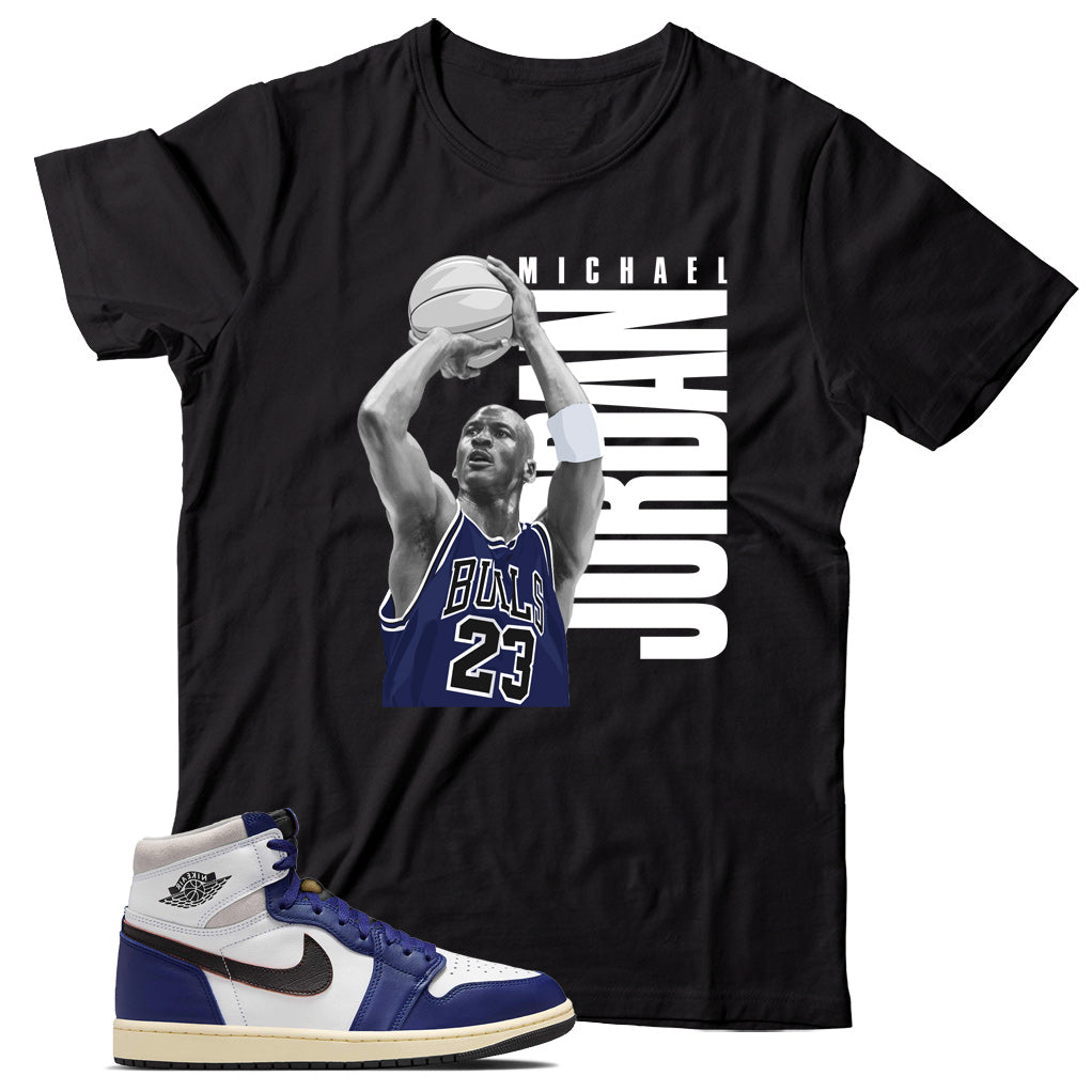 Jordan 1 Rare Air Deep Royal Blue shirt