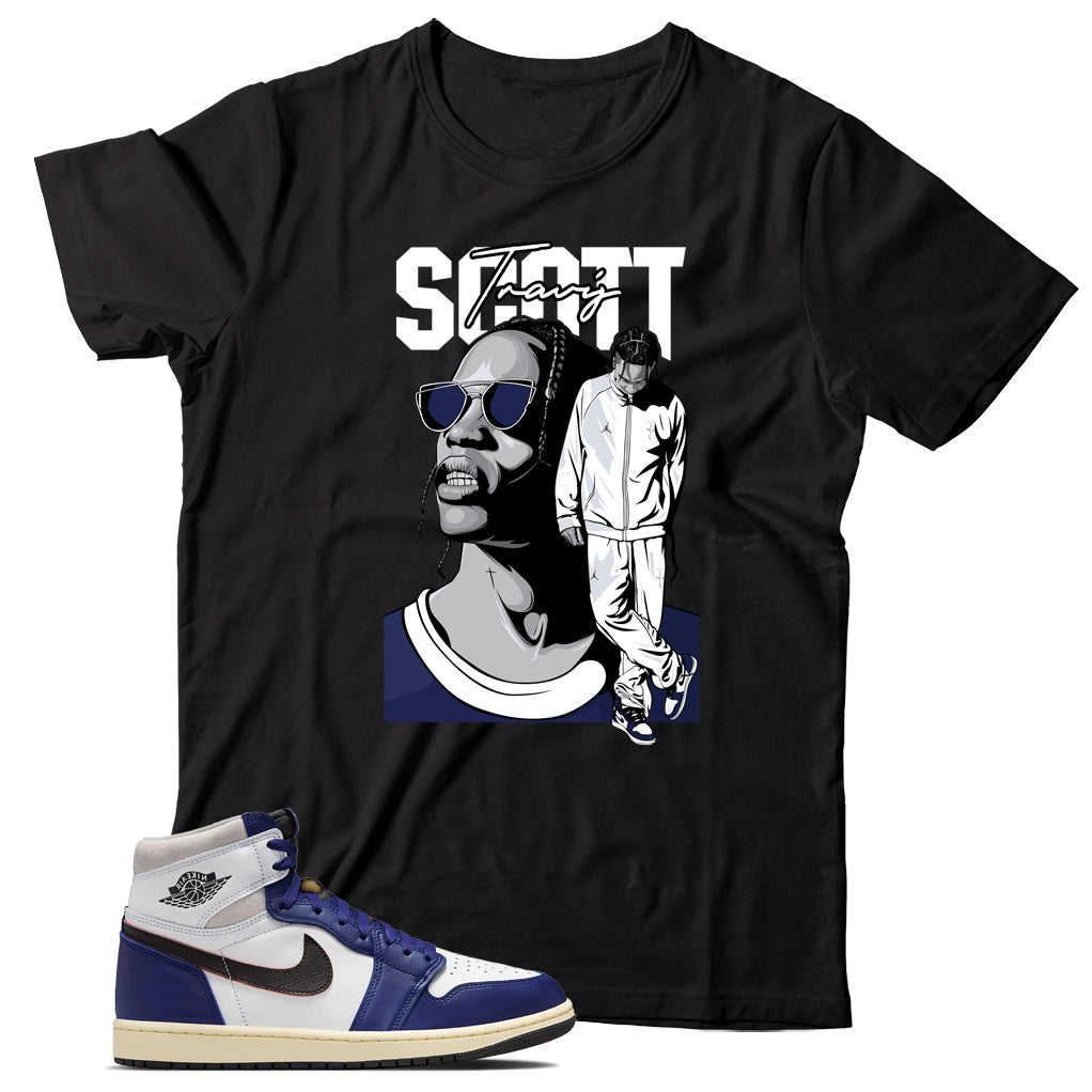 Jordan 1 Rare Air Deep Royal Blue shirt